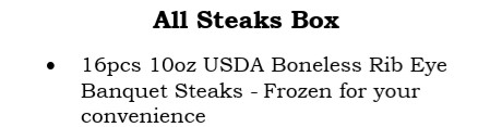 Pritzlaff Meat All Steaks Box